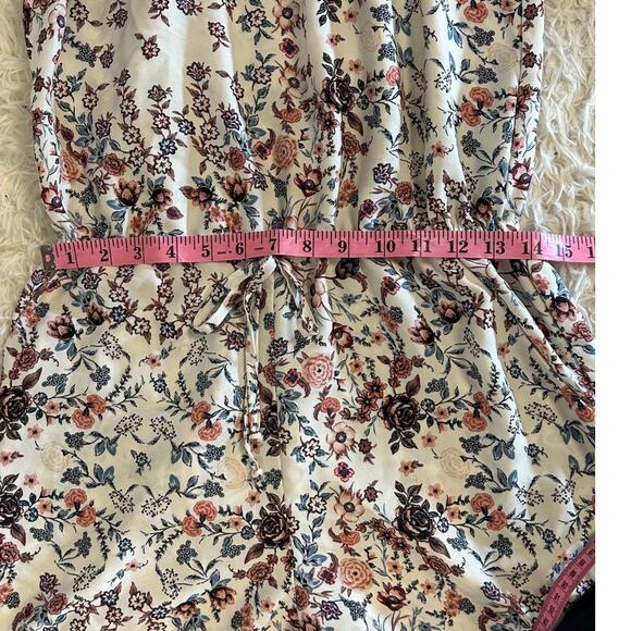 Bebop Women's Size L White Multicolor Floral Off the Shoulder Jumpsuit #0330 - Picture 15 of 16